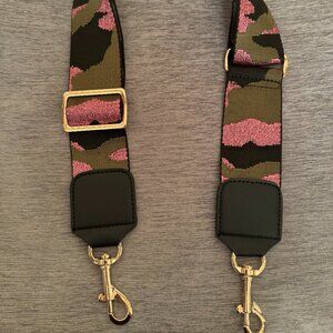 NWOT - Army Green and Metallic Pink Camo "guitar" style purse strap
